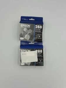 GENUINE Epson 288 Black Ink Cartridges  2-Pack (LOT OF 2) Exp. 2025 NEW! - Picture 1 of 2