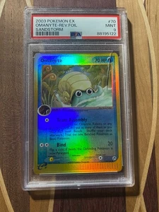 PSA 9 Omanyte 70/100 Reverse Holo E-Reader Sandstorm *CRACKED SLAB* - Picture 1 of 3