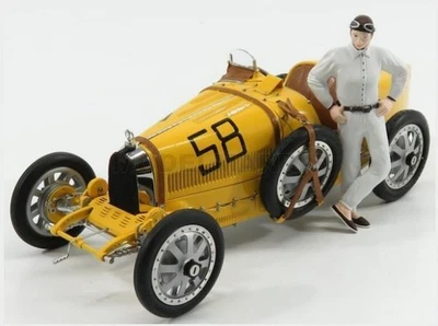 Cmc M100b017 Bugatti - T35 N 58 with Driver Figure 1924 - Yellow - 1/18 - Image 1 of 2