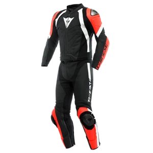 Dainese Avro 4 2tlg. Lederkombi, black-matt/fluo-red/white, Gr. 56, Lagerräumung - Bild 1 von 9