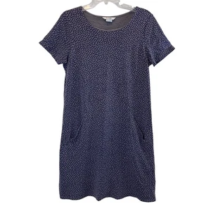Boden UK 10R US 6R Dress Blue Polka Dot Short Sleeve Knee Length Casual - Picture 1 of 7
