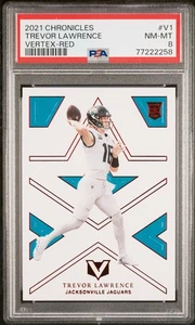 2021 Panini Chronicles Vertex #V1 Trevor Lawrence Vertex-Red PSA 8 - Picture 1 of 2