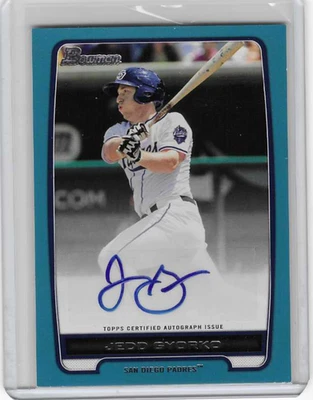 2012 Topps Bowman Jedd Gyorko San Diego  Blue Auto /500 #BPA-JG MLB - Image 1 of 4