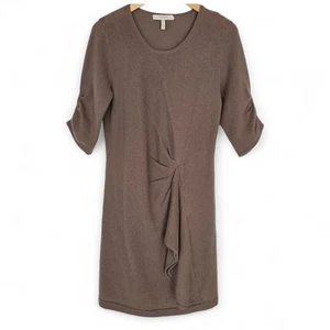 BCBGMaxAzria Sweater Dress Brown Cashmere Merino Wool Size M Soft Cozy Academia - Picture 1 of 13