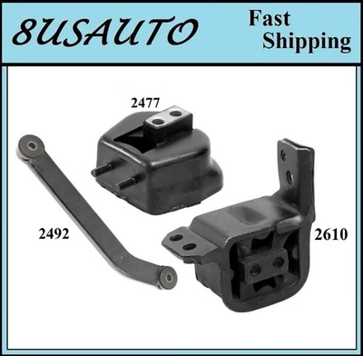 3 PCS MOTOR & TRANS MOUNT FIT PONTIAC GRAND AM & SUNBIRD - 1.8L & 2.0L - Image 1 of 4