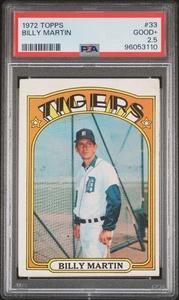 1972 Topps #33 Billy Martin PSA 2.5 - Picture 1 of 2
