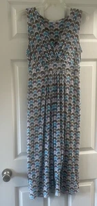 Women’s Boden Sleeveless Dress Sz 4L Maxi Circle/Cresent moon Pattern - Picture 1 of 6