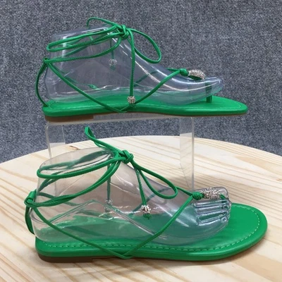 INC International Concepts Sandals Womens 8 M Amilie Gladiator Green Flats NEW - Image 1 of 4