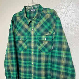 Stio Hemd Herren 2XL grün kariert Flanell Druckknopftaschen langarm 200079 - Bild 1 von 16