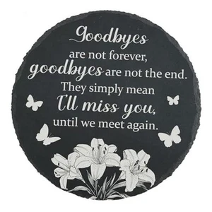 Memorial Garden Stone Lilies Memorial Plaque Sympathy Stepping Stone for Loss - Picture 1 of 7