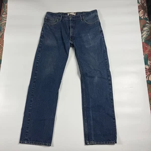 Jeans Levi's 505 uomo 38x34 blu denim rosso linguetta piatta davanti slim fit gamba dritta - Foto 1 di 9