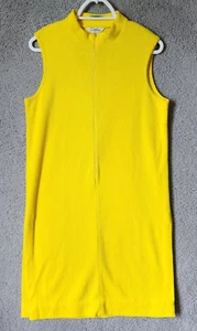 Vtg 60s Catalina Lord & Taylor Sleeveless Cover Up Dress Yellow Terry Cloth Sz M - Picture 1 of 13