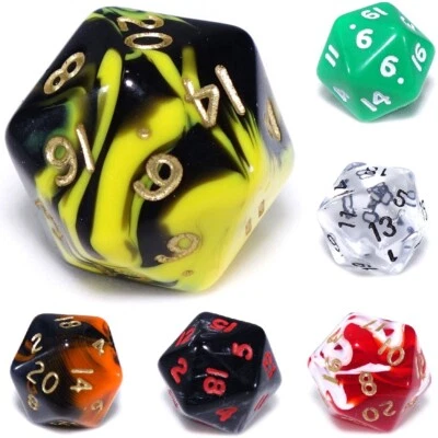 D20 Poly Dice (Select Colour) * 20 Sided RPG Dungeons and Dragons DND DM D&D - Image 1 of 2