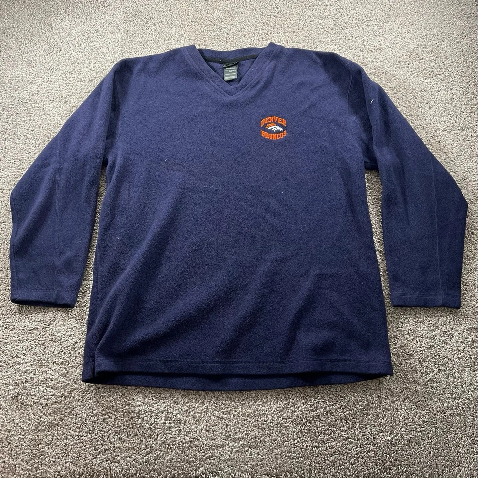 Suéter De Colección Denver Broncos Para Hombres XL Azul Marino Pullover Vellón Logo Ropa de Calle Años 90 Foto 1 de 4
