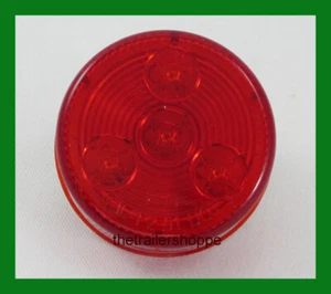 UPI 2-1/2" Round Clearance Side Marker light 4 LED Red Lens Grommet Mount - Imagen 1 de 2