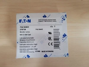EATON ELECTRIC FAZ-B40/2 278738 Miniature circuit breaker (MCB), 40A, 2p, B-Char - Picture 1 of 5