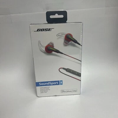 BOSE SoundSport in-ear headphones  Wired  Apple Controls w/ mic POWER RED Sealed - Image 1 of 4