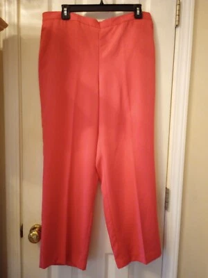 New Alfred Dunner Pull On Pants Sz 16 Proportioned Short Watermelon Pink  - Image 1 of 4