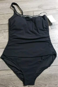 Profile by Gottex Women's Standard Kundala Shoulder One Piece Swimsuit Sz 16 - Picture 1 of 7