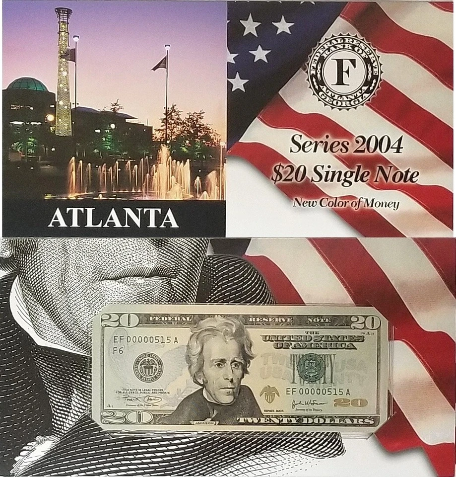 2004 $20 Atlanta District FRN BEP Portfolio # EF 00000515 A Fr 2089-F Radar - Image 1 of 1