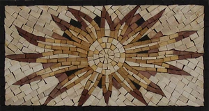 Niedliches Sonnenwandmosaik 12 Zoll x 6 Zoll Marmormosaik - Bild 1 von 1