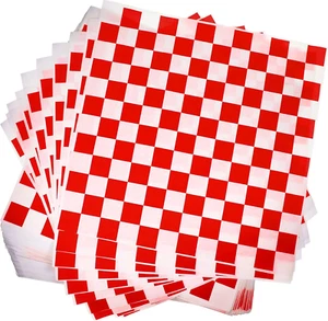 600 Pcs Sandwich Wrapping Paper Sheet 15X15 Checkered Food Wax Paper Sheets Parc - Picture 1 of 6