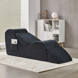 Yoga Recliner Yoga Sofa Relieve Stress Chaise Lounge w/ Foot Rest Settee Couch - Picture 1 of 10