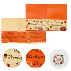 2er Set Dankeskarten mit Umschlgen & Aufklebern fr Herbst & Thanksgiving