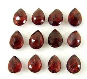 Lote de 12 piezas de piedras preciosas granate rojo natural de 17,80 quilates corte a cuadros de pera de 7-8 mm - 64798 - Imagen 1 de 5