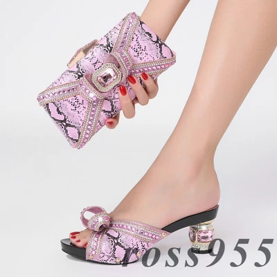 Модные туфли комплект последние итальянские туфли и сумка стразы офисы женщин свадьбы - Изображение 1 из 4