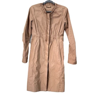 Diane Von Furstenberg Women's Sporti Trench Jacket Sz 2 Cinched Waist Khaki Tan - Picture 1 of 22