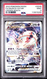 Pokemon Sword & Shield Crown Zenith Deoxys Vmax Full Art GG45/GG70 PSA 9 Mint - Picture 1 of 3