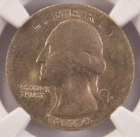 1970-D 25c Washington Quarter Struck on Philippine 25S Blank NGC MS65 Cover