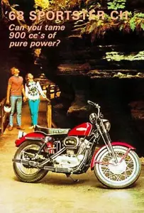 Harley-Davidson Sportster CH 1968 - imán publicitario promocional - Imagen 1 de 2