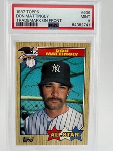 1987 Topps Don Mattingly Trademark on front # 606 PSA MINT 9 - Bild 1 von 2