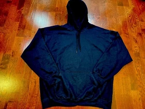 Gilden Men's Heavy Wt L/S Sweat Shirt With Draw String Hoody pullover. Navy, XL - Picture 1 of 3