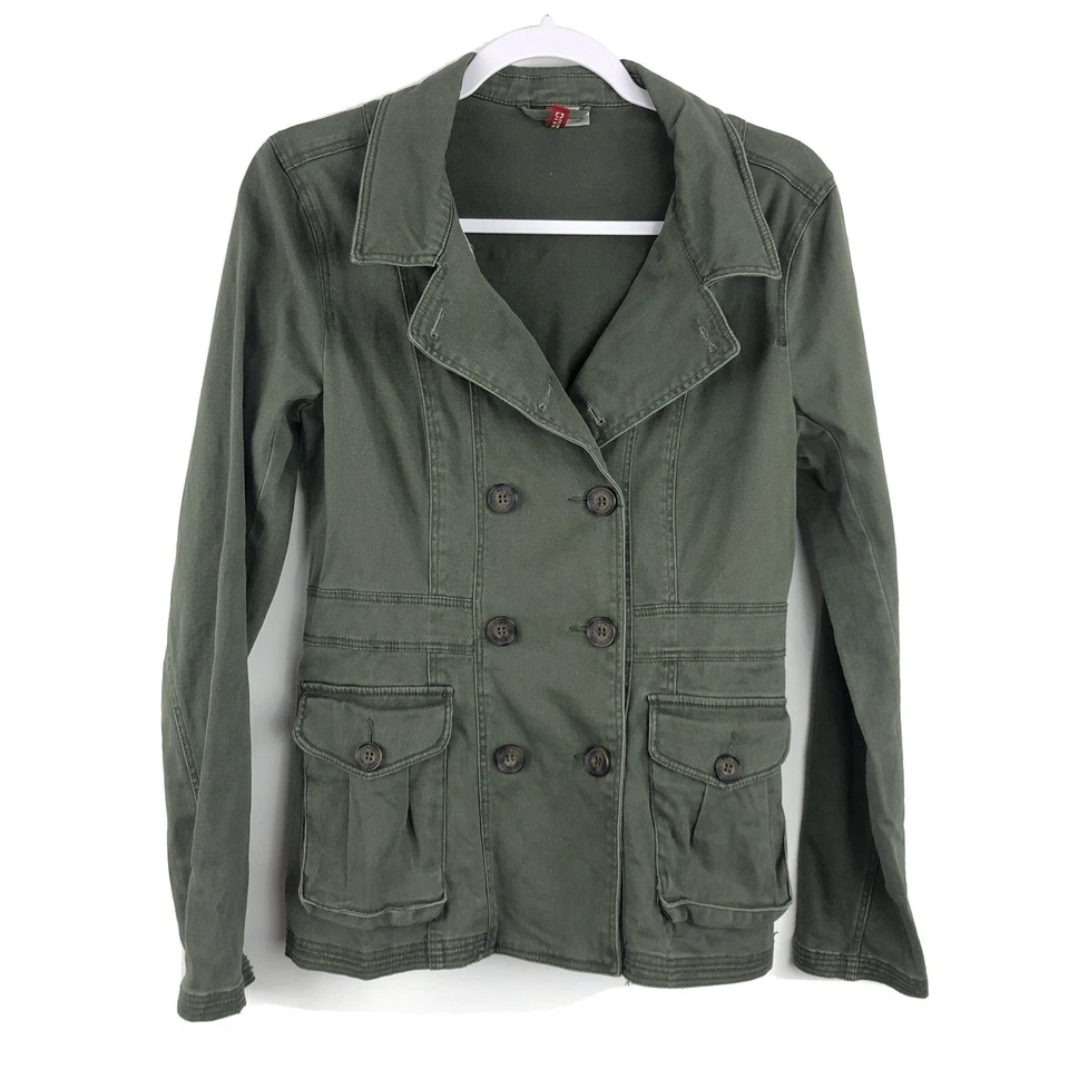 Chaqueta Blazer HM h&m Dividida Para Mujer Mediana Utilitaria Militar Ejército Verde Oliva AQ Foto 1 de 4