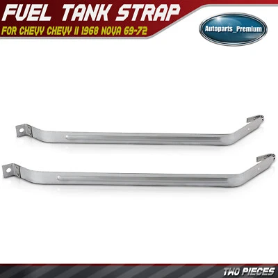 2 correas de tanque de combustible de acero para Chevy Chevy II 1968 Nova 69-72 Pontiac Ventura Foto 1 de 4
