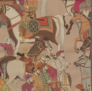 MANUEL CANOVAS Dara Taupe Pferde Baumwollrest Neu - Bild 1 von 1