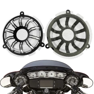 Front Gauge CNC Billet Speaker Grill Masks Cover Fit For Harley Touring 2014-23 - Picture 1 of 8