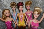 5 Ballerina Barbie Disney Mattel Doll Lot swimsuit Belle Cinderella Aurora