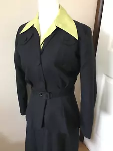 Heyday Vintage Style 1940s Wartime Skirt Suit Black 8 WWII Pinup CC41 - Picture 1 of 12