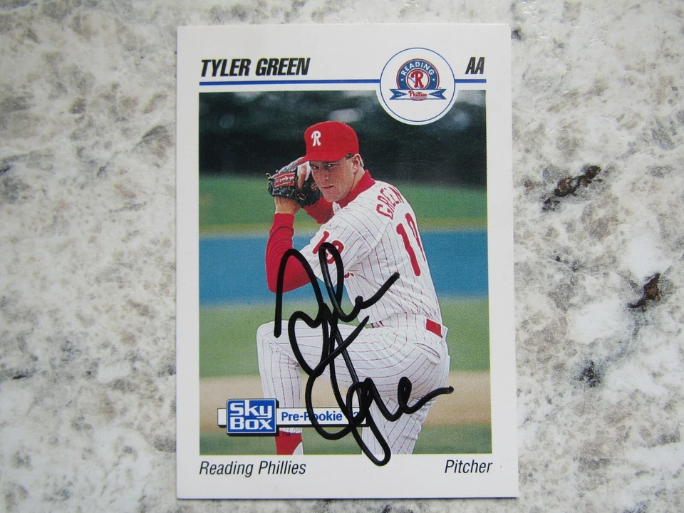 Phillies Tyler Green Signed Autographed 1992 SkyBox Reading Phillies Mint - Image 1 of 1