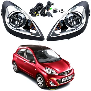 For Nissan Micra March 2018 ~ 2013 Bumper Fog Lamp Complete Kit w/ Switch Wire - Picture 1 of 15