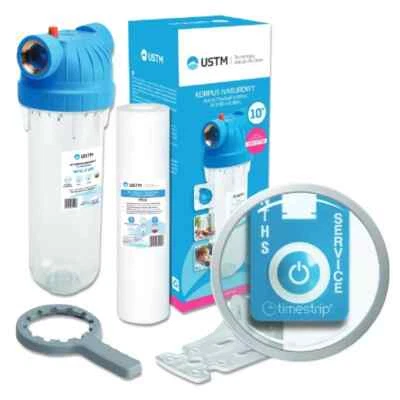 USTM 10" Water / Biodiesel Filter Housing 1" 3/4" 1/2" BSP Cartridge TimeStrip - Image 1 of 3