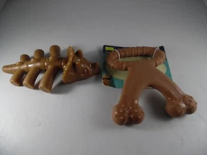 Set of 2 Dog Chew Toy for Aggressive Chewers-Dog Toys Durable Nylon-Beef&Bacon - Picture 1 of 4