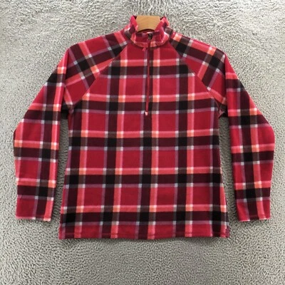 Suéter Eddie Bauer Media Cremallera Mujer L Rosa Cuadros Manga Larga Pullover Cuello Simulado Foto 1 de 4