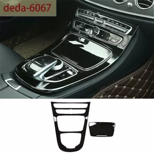 Cubierta del panel de cambio de engranajes negro brillante de control central para Benz Clase E W213 2016-18 - Imagen 1 de 12