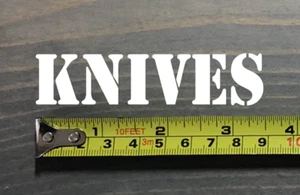 Knives Sticker Decal 3.5" Knife Ammo Can Box Label Ammunition Case DIE CUT XO - Picture 1 of 1