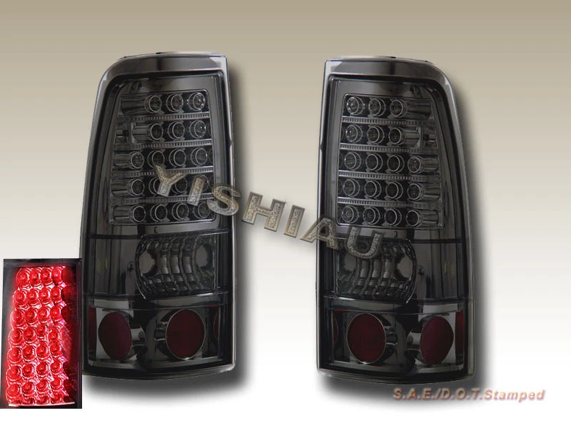 99-03 GMC SIERRA/ 99-02 CHEVY SILVERADO L.E.D TAIL LIGHTS SMOKE - Image 1 of 1